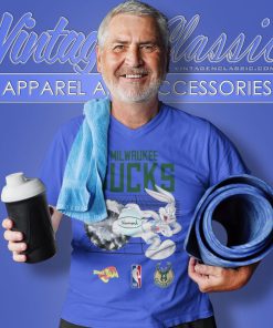 Milwaukee Bucks Diamond Supply Co Space Jam Collab V Neck TShirt