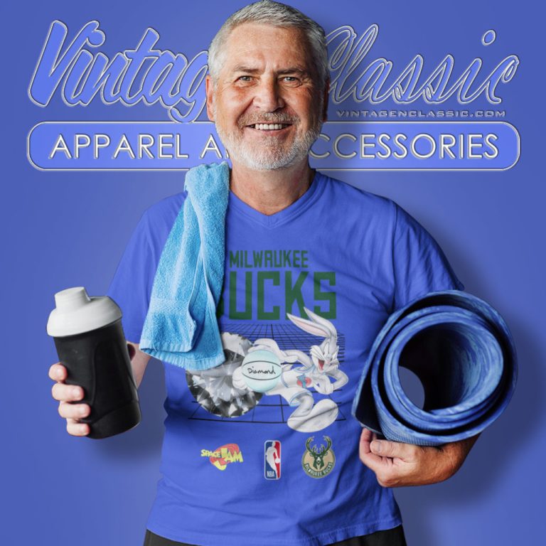 Milwaukee Bucks Diamond Supply Co Space Jam Collab V Neck TShirt Milwaukee Bucks Diamond Supply Co Space Jam Collab V Neck TShirt