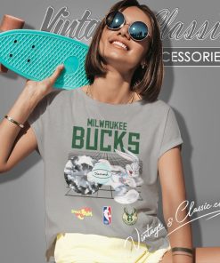 Milwaukee Bucks Diamond Supply Co Space Jam Collab Women T Shirt