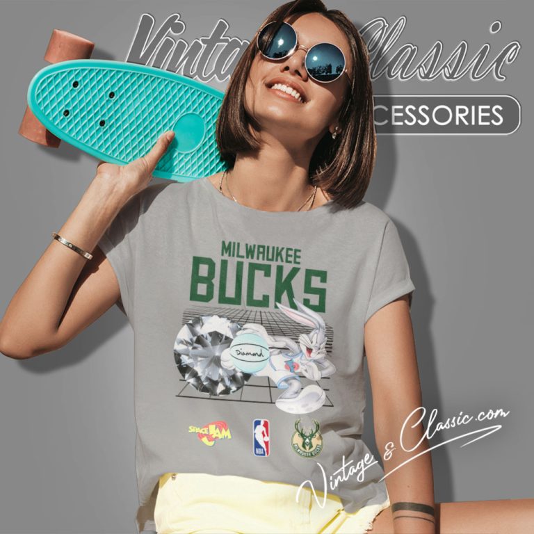 Milwaukee Bucks Diamond Supply Co Space Jam Collab Women T Shirt Milwaukee Bucks Diamond Supply Co Space Jam Collab Women T Shirt