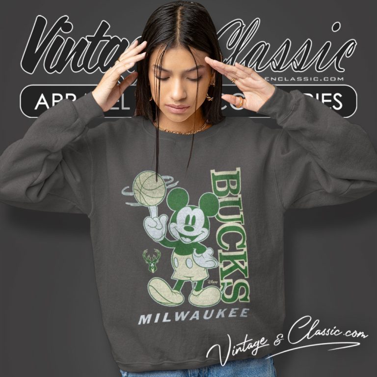 Milwaukee Bucks Disney Vintage Mickey Baller Sweatshirt Milwaukee Bucks Disney Vintage Mickey Baller Sweatshirt