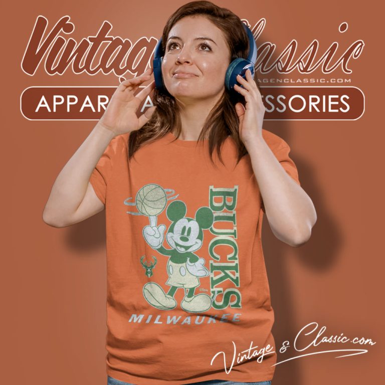 Milwaukee Bucks Disney Vintage Mickey Baller Women T Shirt Milwaukee Bucks Disney Vintage Mickey Baller Women T Shirt
