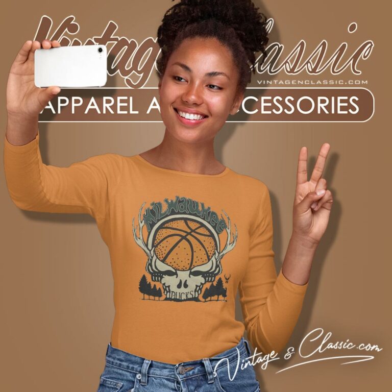 Milwaukee Bucks Grateful Dead Skull Long Sleeve Tee Milwaukee Bucks Grateful Dead Skull Long Sleeve Tee