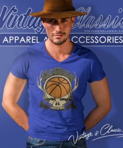 Milwaukee Bucks Grateful Dead Skull V Neck TShirt