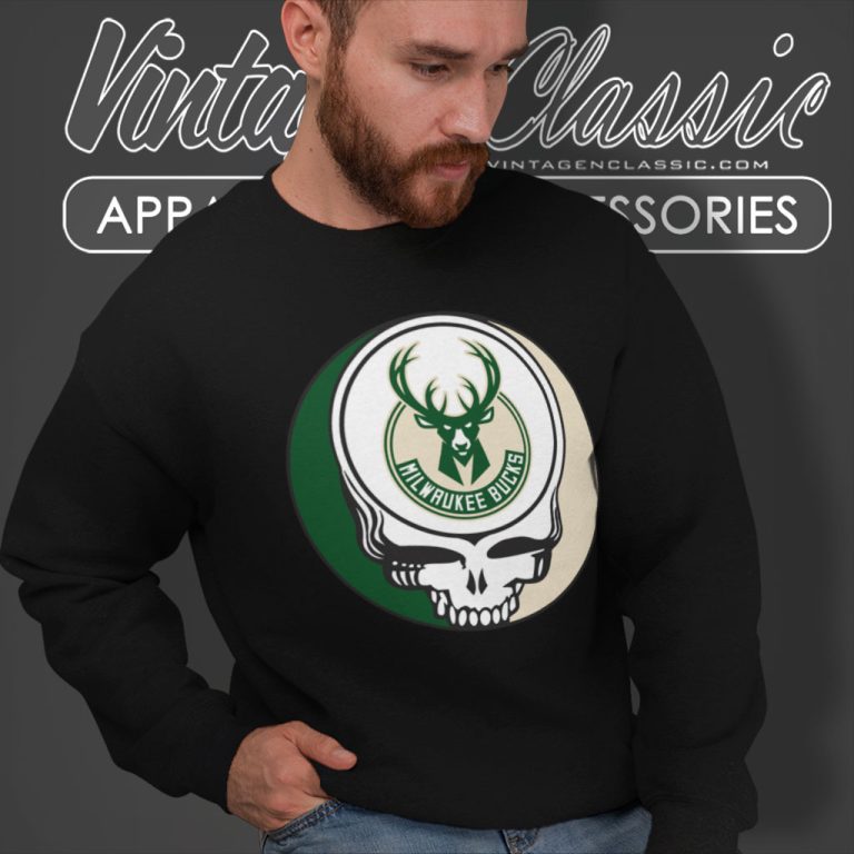 Milwaukee Bucks Grateful Dead Steal Your Face Sweatshirt Milwaukee Bucks Grateful Dead Steal Your Face Sweatshirt