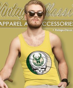 Milwaukee Bucks Grateful Dead Steal Your Face Tank Top Racerback