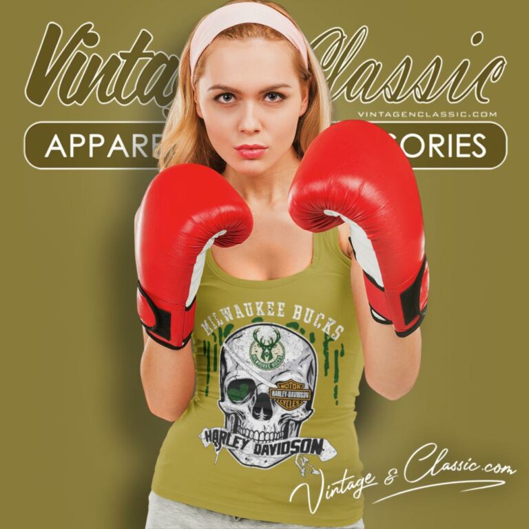 Milwaukee Bucks Harley Davidson Skull Tank Top Racerback Milwaukee Bucks Harley Davidson Skull Tank Top Racerback