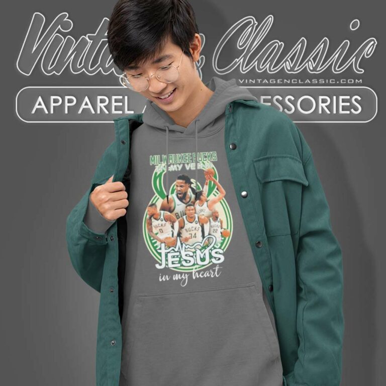 Milwaukee Bucks In My Veins Jesus In My Heart Hoodie Milwaukee Bucks In My Veins Jesus In My Heart Hoodie