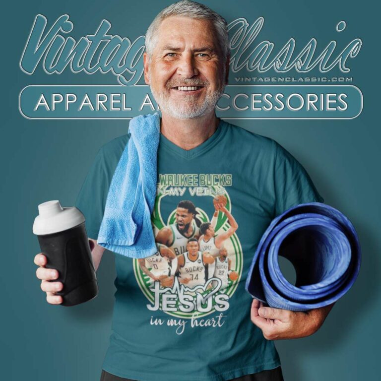 Milwaukee Bucks In My Veins Jesus In My Heart V Neck TShirt Milwaukee Bucks In My Veins Jesus In My Heart V Neck TShirt
