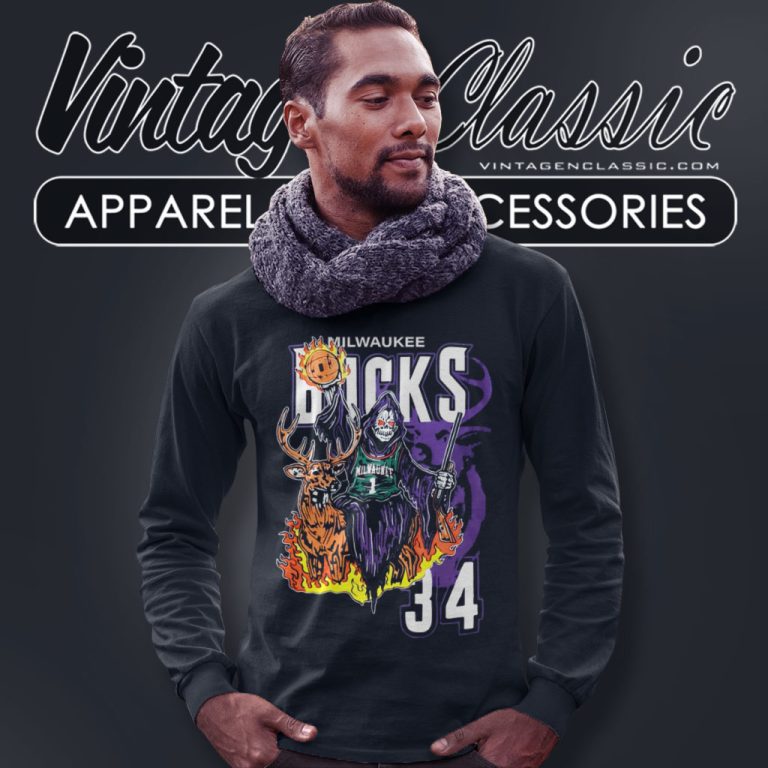 Milwaukee Bucks Nba 34 Warren Lotas Graphic Long Sleeve Tee Milwaukee Bucks Nba 34 Warren Lotas Graphic Long Sleeve Tee