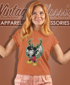 Milwaukee Bucks Nba Basketball Dabbing Mickey Disney Sports Women T Shirt
