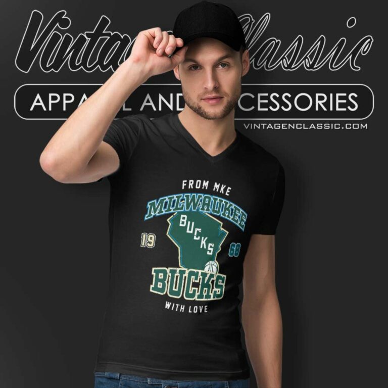 Milwaukee Bucks Nba With Love From Mke V Neck TShirt Milwaukee Bucks Nba With Love From Mke V Neck TShirt