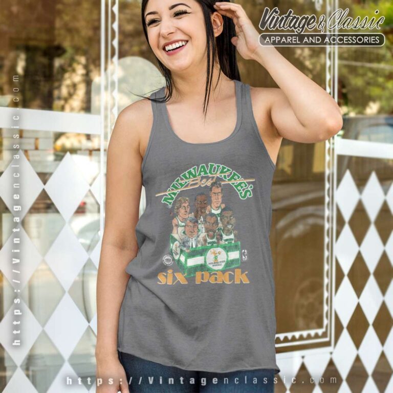 Milwaukee Bucks Six Pack Caricature Tank Top Racerback Milwaukee Bucks Six Pack Caricature Tank Top Racerback