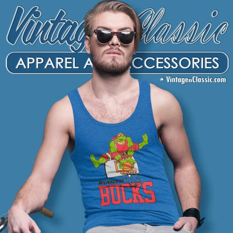 Milwaukee Bucks X Teenage Mutant Ninja Turtles Tank Top Racerback Milwaukee Bucks X Teenage Mutant Ninja Turtles Tank Top Racerback
