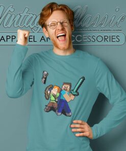 Minecraft Survival Mode Adult Long Sleeve Tee