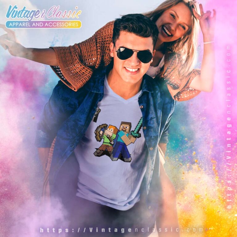 Minecraft Survival Mode Adult V Neck TShirt Minecraft Survival Mode Adult V Neck TShirt