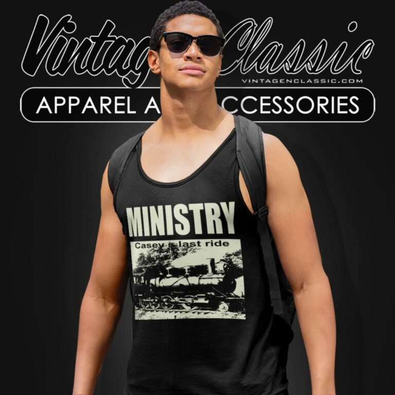 Ministry Caseys Last Ride Tour Tank Top Racerback Ministry Caseys Last Ride Tour Tank Top Racerback