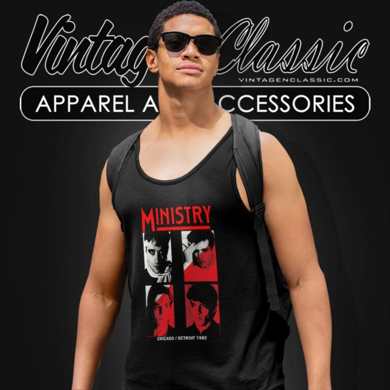 Ministry Chicago 1982 Tank Top Racerback Ministry Chicago 1982 Tank Top Racerback