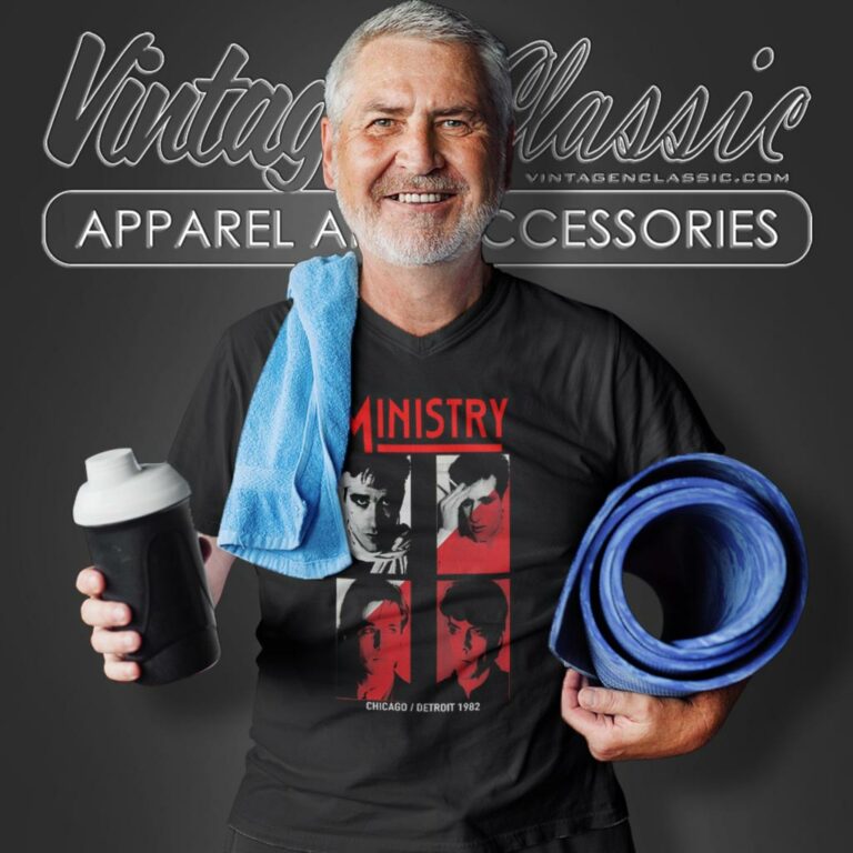 Ministry Chicago 1982 V Neck TShirt Ministry Chicago 1982 V Neck TShirt