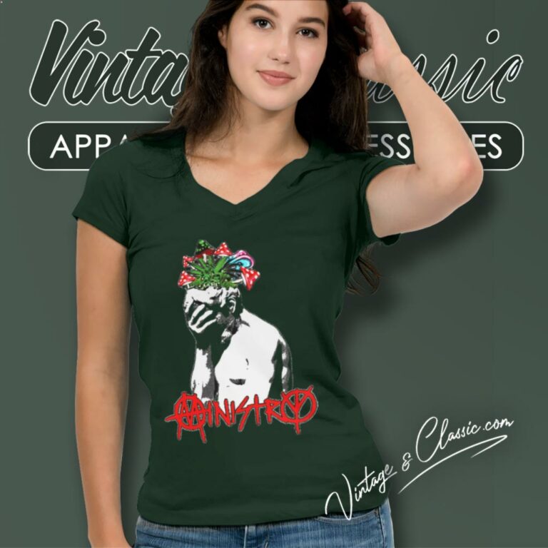 Ministry Hopium Album V Neck TShirt Ministry Hopium Album V Neck TShirt