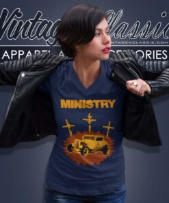 Ministry Jesus Built My Hotrod V Neck TShirt