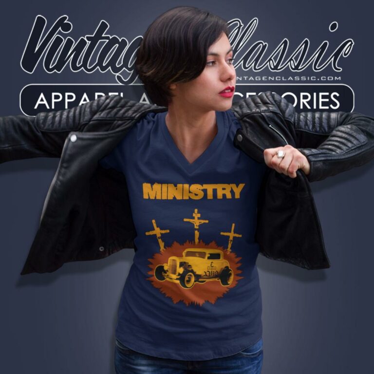 Ministry Jesus Built My Hotrod V Neck TShirt Ministry Jesus Built My Hotrod V Neck TShirt