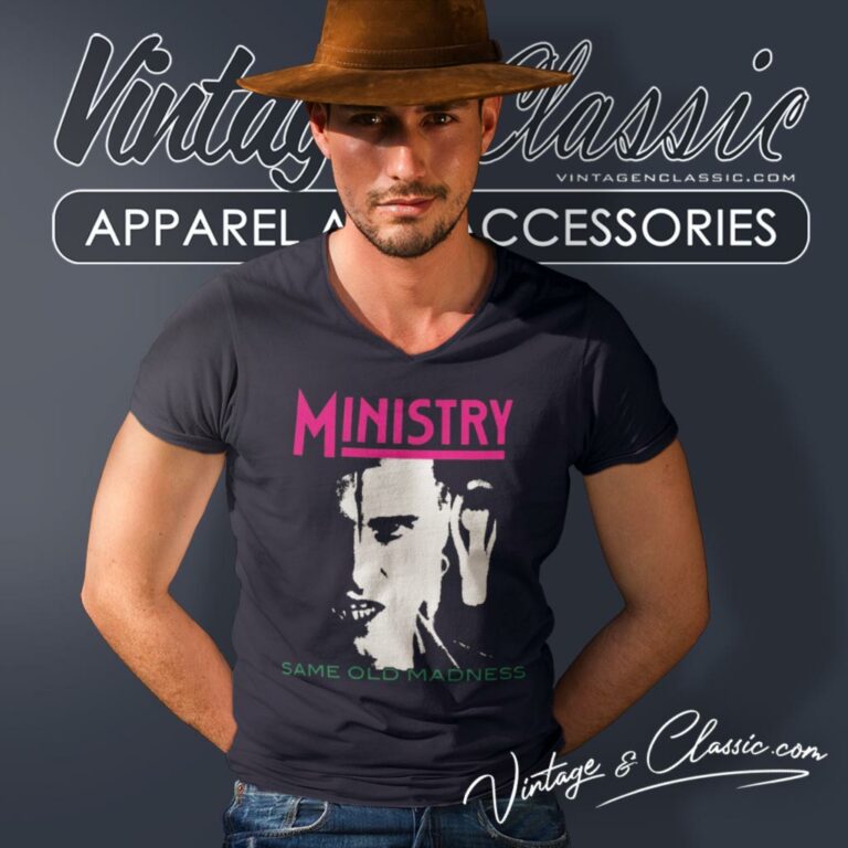 Ministry Same Old Madness V Neck TShirt Ministry Same Old Madness V Neck TShirt