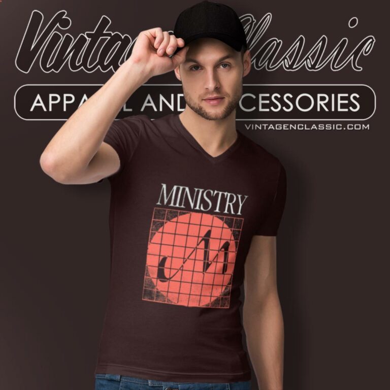 Ministry Shirt With Sympathy Grid Logo V Neck TShirt Ministry Shirt With Sympathy Grid Logo V Neck TShirt
