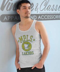 Minneapolis Lakers Vintage Retro Logo Tank Top Racerback