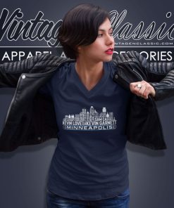 Minnesota Basketball Team All Time Legends Shirt Minneapolis City Skyline V Neck TShirt