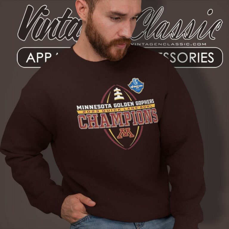 Minnesota Golden Gophers 2023 Quick Lane Bowl Champions Logo Sweatshirt Minnesota Golden Gophers 2023 Quick Lane Bowl Champions Logo Sweatshirt