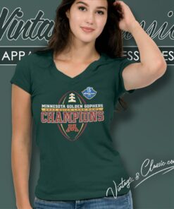 Minnesota Golden Gophers 2023 Quick Lane Bowl Champions Logo V Neck TShirt