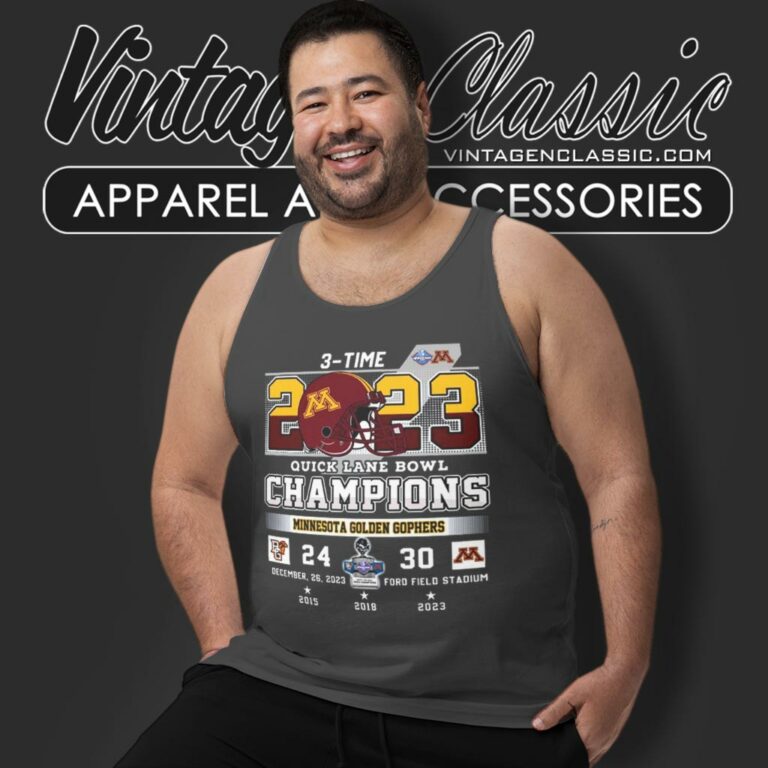 Minnesota Golden Gophers 3 Time Quick Lane Bowl Champions 2023 Tank Top Racerback Minnesota Golden Gophers 3 Time Quick Lane Bowl Champions 2023 Tank Top Racerback