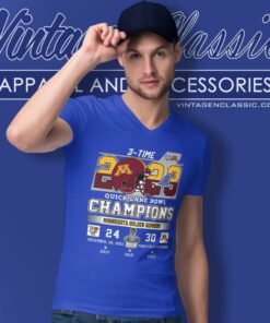 Minnesota Golden Gophers 3 Time Quick Lane Bowl Champions 2023 V Neck TShirt