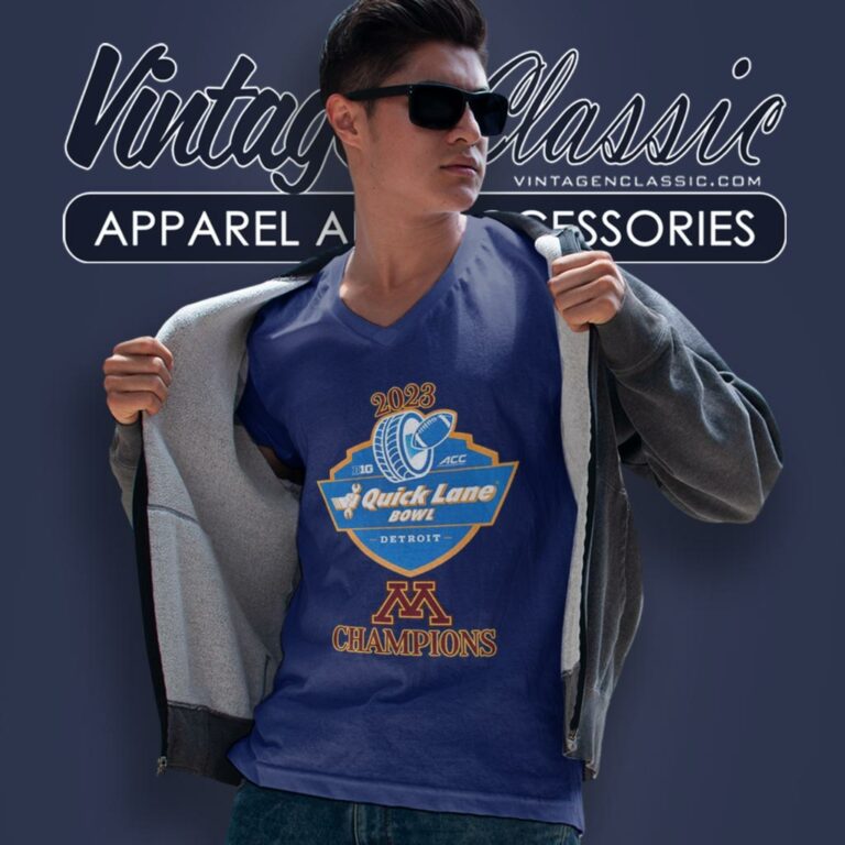 Minnesota Golden Gophers Champions 2023 Quick Lane Bowl V Neck TShirt Minnesota Golden Gophers Champions 2023 Quick Lane Bowl V Neck TShirt