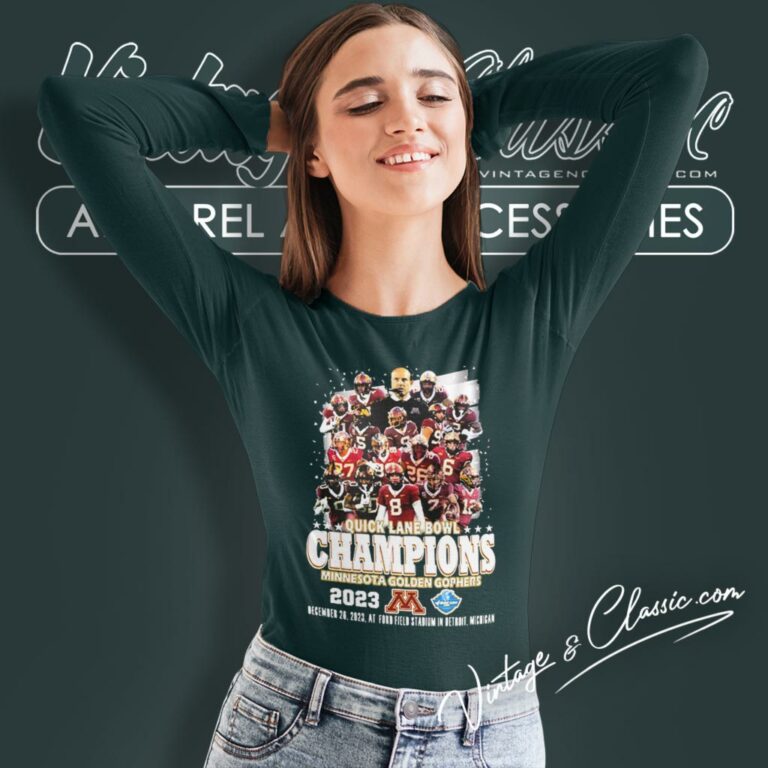 Minnesota Golden Gophers Team 2023 Quick Lane Bowl Champions Long Sleeve Tee Minnesota Golden Gophers Team 2023 Quick Lane Bowl Champions Long Sleeve Tee