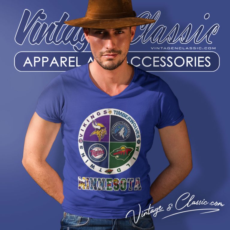 Minnesota Shirt Sports Teams Logo Vikings Twins Wild Timberwolves V Neck TShirt Minnesota Shirt Sports Teams Logo Vikings Twins Wild Timberwolves V Neck TShirt