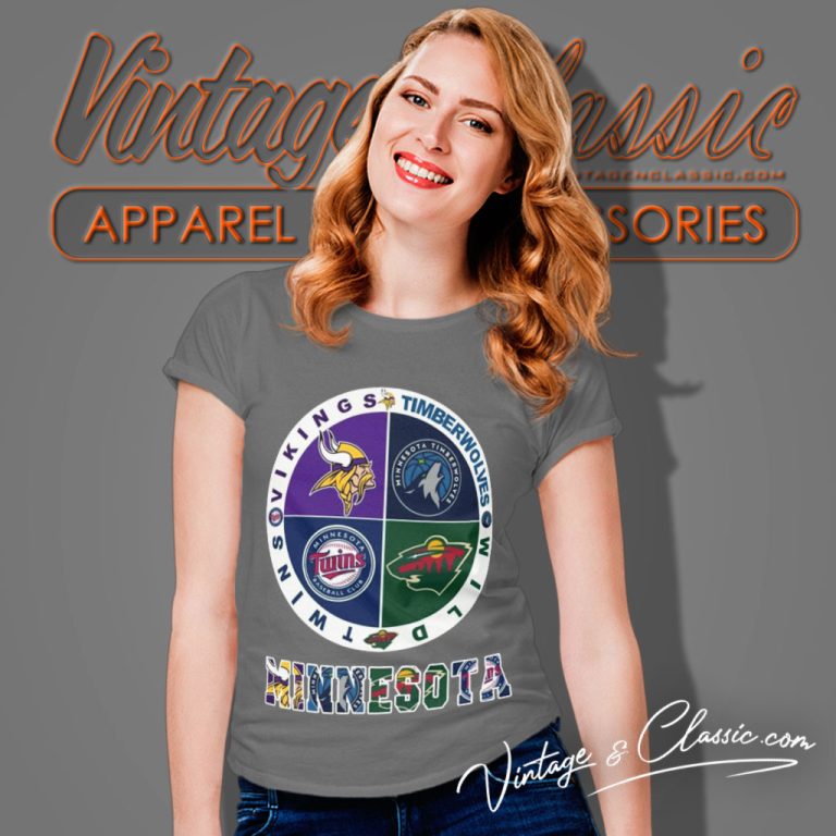 Minnesota Shirt Sports Teams Logo Vikings Twins Wild Timberwolves Women T Shirt Minnesota Shirt Sports Teams Logo Vikings Twins Wild Timberwolves Women T Shirt