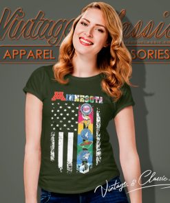 Minnesota Sport Team Logo 2023 American Flag Shirt 6 Minnesota Sport Team Logo 2023 American Flag Women T Shirt