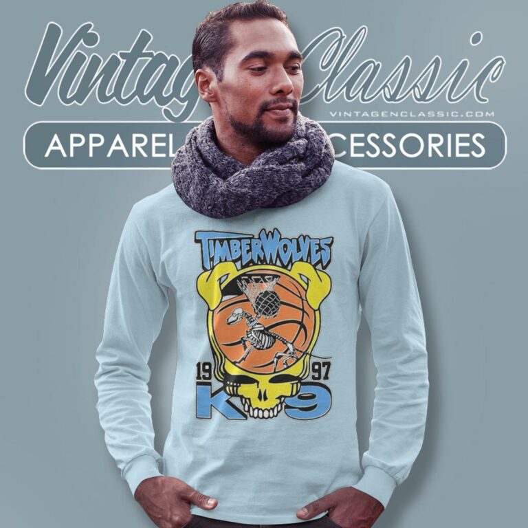 Minnesota Timberwolves 1997 K9 Grateful Dead Long Sleeve Tee Minnesota Timberwolves 1997 K9 Grateful Dead Long Sleeve Tee