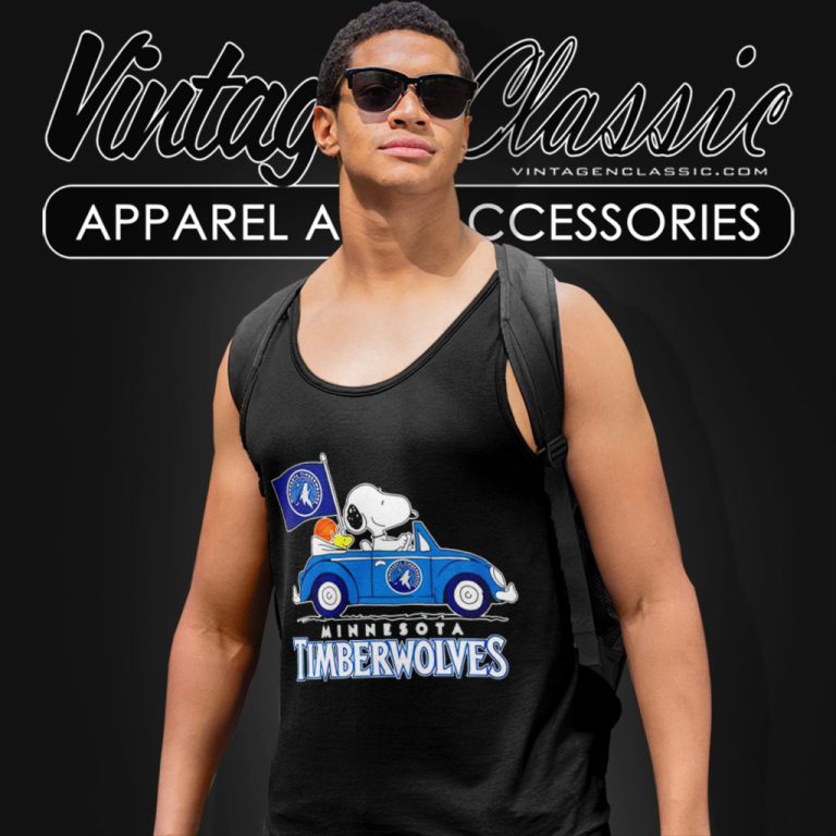 Minnesota Timberwolves Basketball Snoopy Dog Driving Car Tank Top Racerback Minnesota Timberwolves Basketball Snoopy Dog Driving Car Tank Top Racerback
