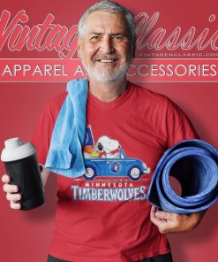 Minnesota Timberwolves Basketball Snoopy Dog Driving Car V Neck TShirt