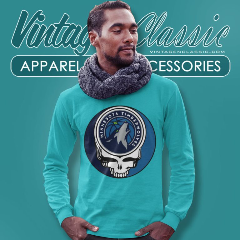Minnesota Timberwolves Grateful Dead Steal Your Face Long Sleeve Tee Minnesota Timberwolves Grateful Dead Steal Your Face Long Sleeve Tee