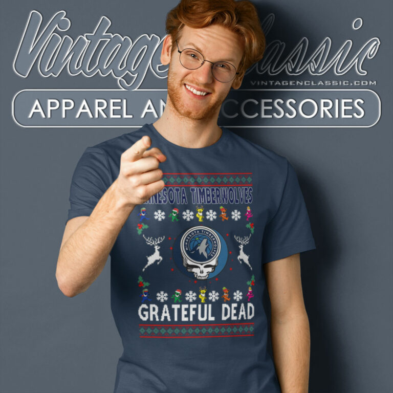 Minnesota Timberwolves Grateful Dead Ugly Christmas T Shirt Minnesota Timberwolves Grateful Dead Ugly Christmas T Shirt