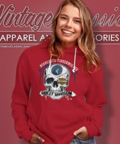 Minnesota Timberwolves Harley Davidson Skull Hoodie