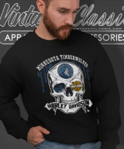 Minnesota Timberwolves Harley Davidson Skull Sweatshirt