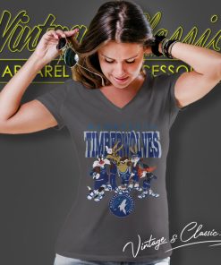 Minnesota Timberwolves Looney Tunes Nba Basketball V Neck TShirt