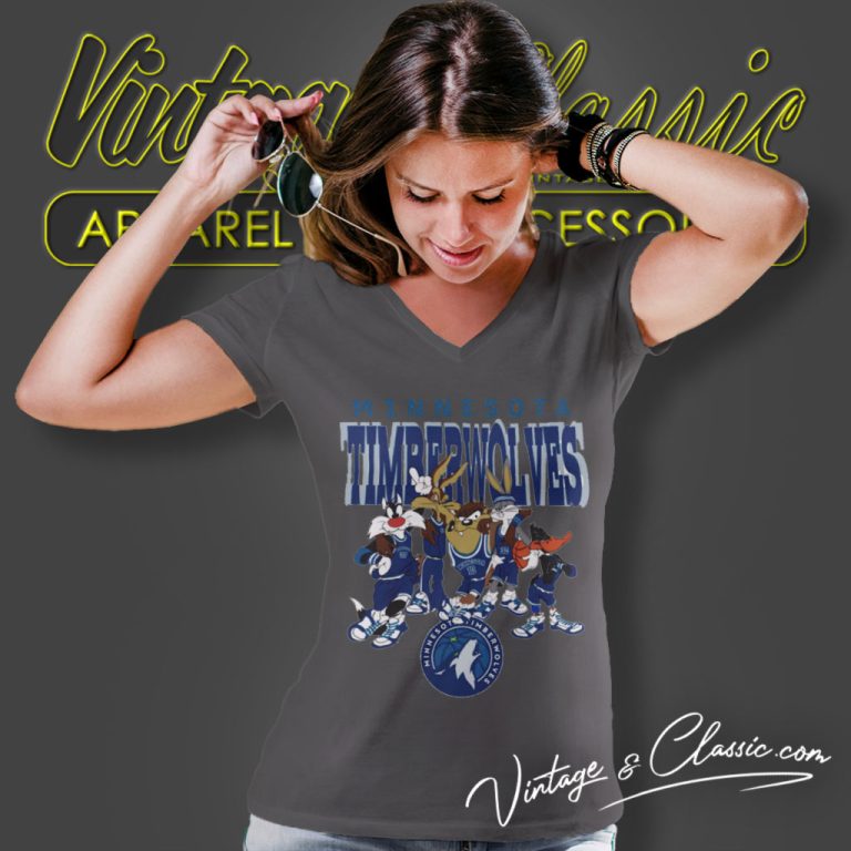 Minnesota Timberwolves Looney Tunes Nba Basketball V Neck TShirt Minnesota Timberwolves Looney Tunes Nba Basketball V Neck TShirt