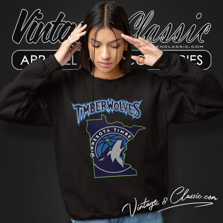 Minnesota Timberwolves Map Sweatshirt Minnesota Timberwolves Map Sweatshirt