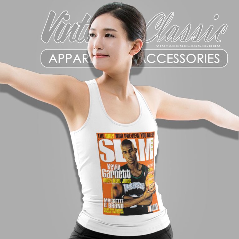 Minnesota Timberwolves Nba Shirt Kevin Garnett Slam Cover Tank Top Racerback Minnesota Timberwolves Nba Shirt Kevin Garnett Slam Cover Tank Top Racerback